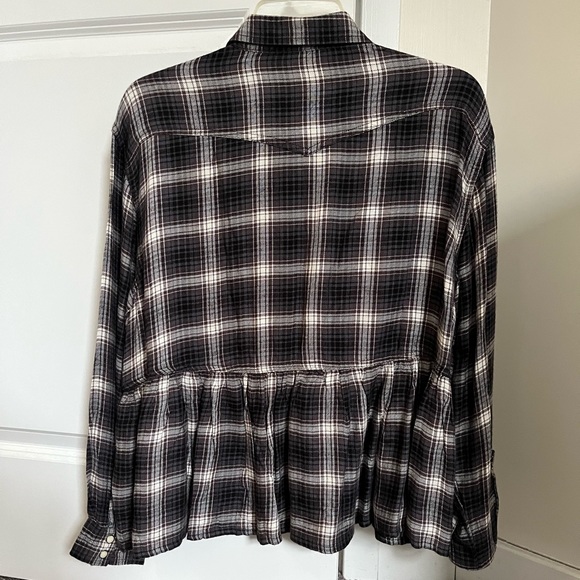 Lucky Brand Plaid Western Babydoll Shirt - NWT! - Picture 4 of 9